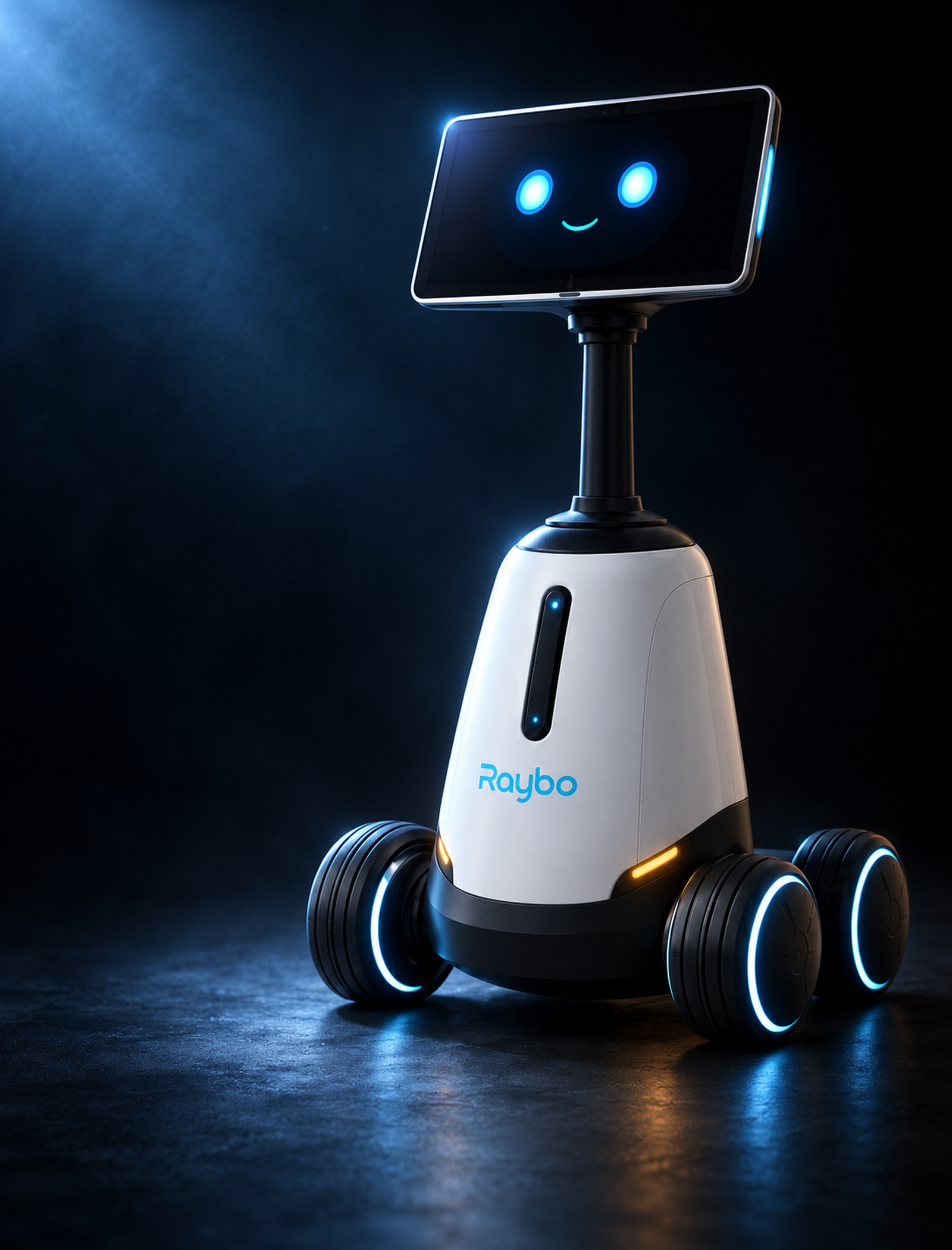 Raybo robot, three-quarter view